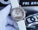 Swiss Replica Chopard Happy Sport Ladies Watch White Dial Diamond Bezel